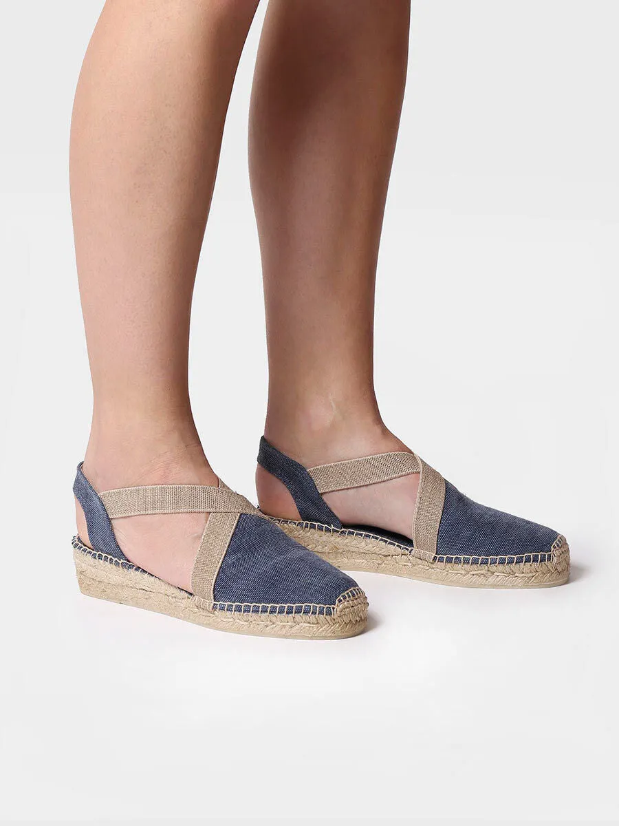 Women's flat vegan espadrilles in cotton fabric - VERDI-V