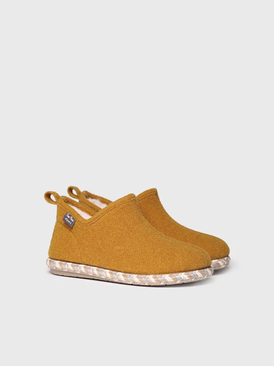 Women's Slipper in Felt in Ocre - DUNA-FP