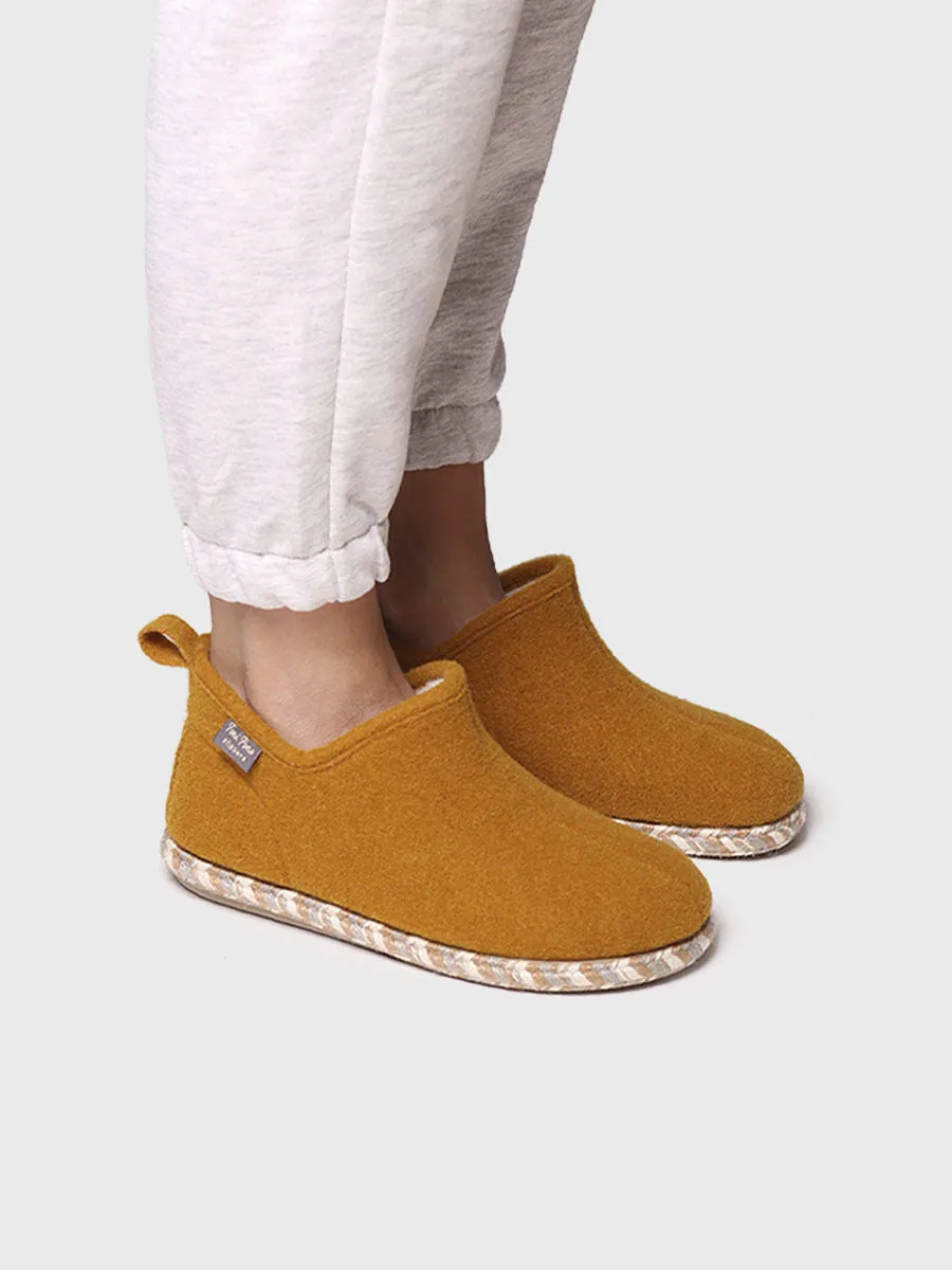 Women's Slipper in Felt in Ocre - DUNA-FP