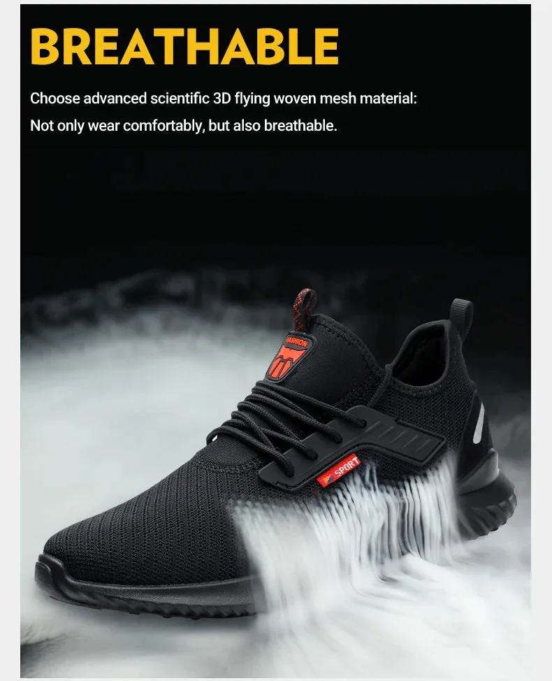 Work Sneakers Steel Toe Shoes for Men – Safety Shoes, Puncture-Proof Work Boots, Fashion Indestructible Footwear, Security