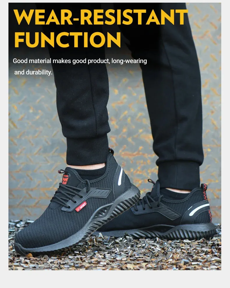 Work Sneakers Steel Toe Shoes for Men – Safety Shoes, Puncture-Proof Work Boots, Fashion Indestructible Footwear, Security