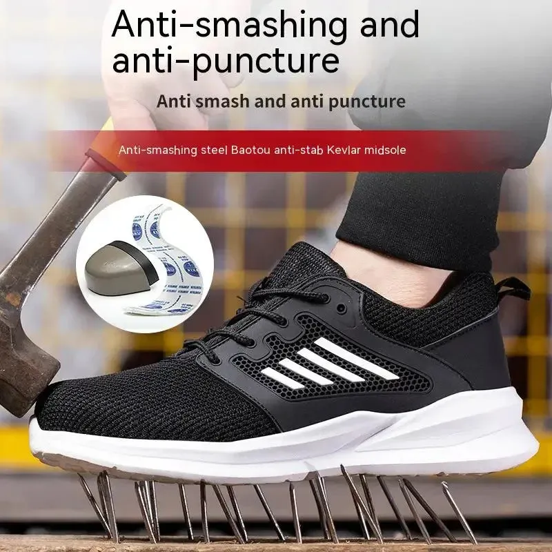 Work Sneakers Steel Toe Shoes for Men – Safety Shoes, Puncture-Proof Work Boots, Fashion Indestructible Footwear, Security