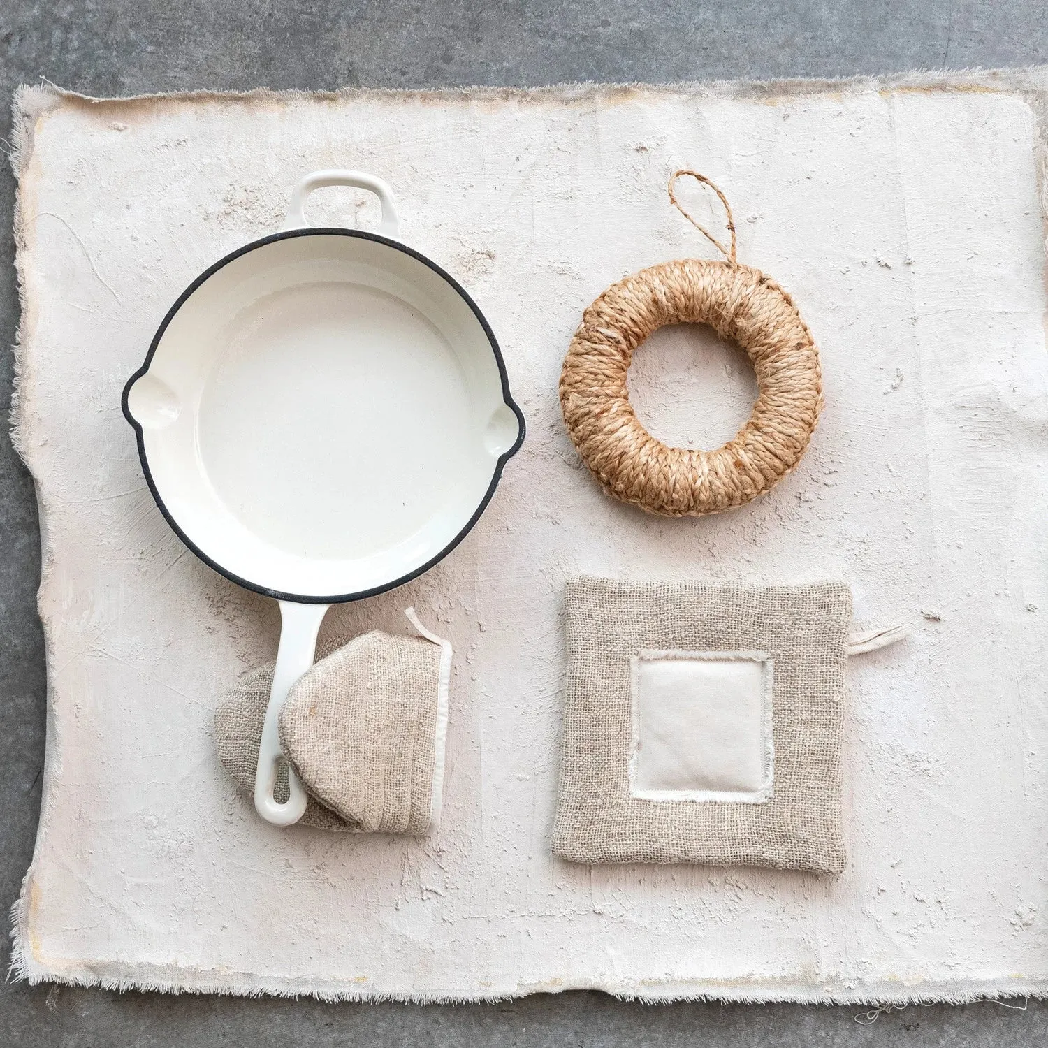 Woven Jute Trivet w/ Loop, Natural