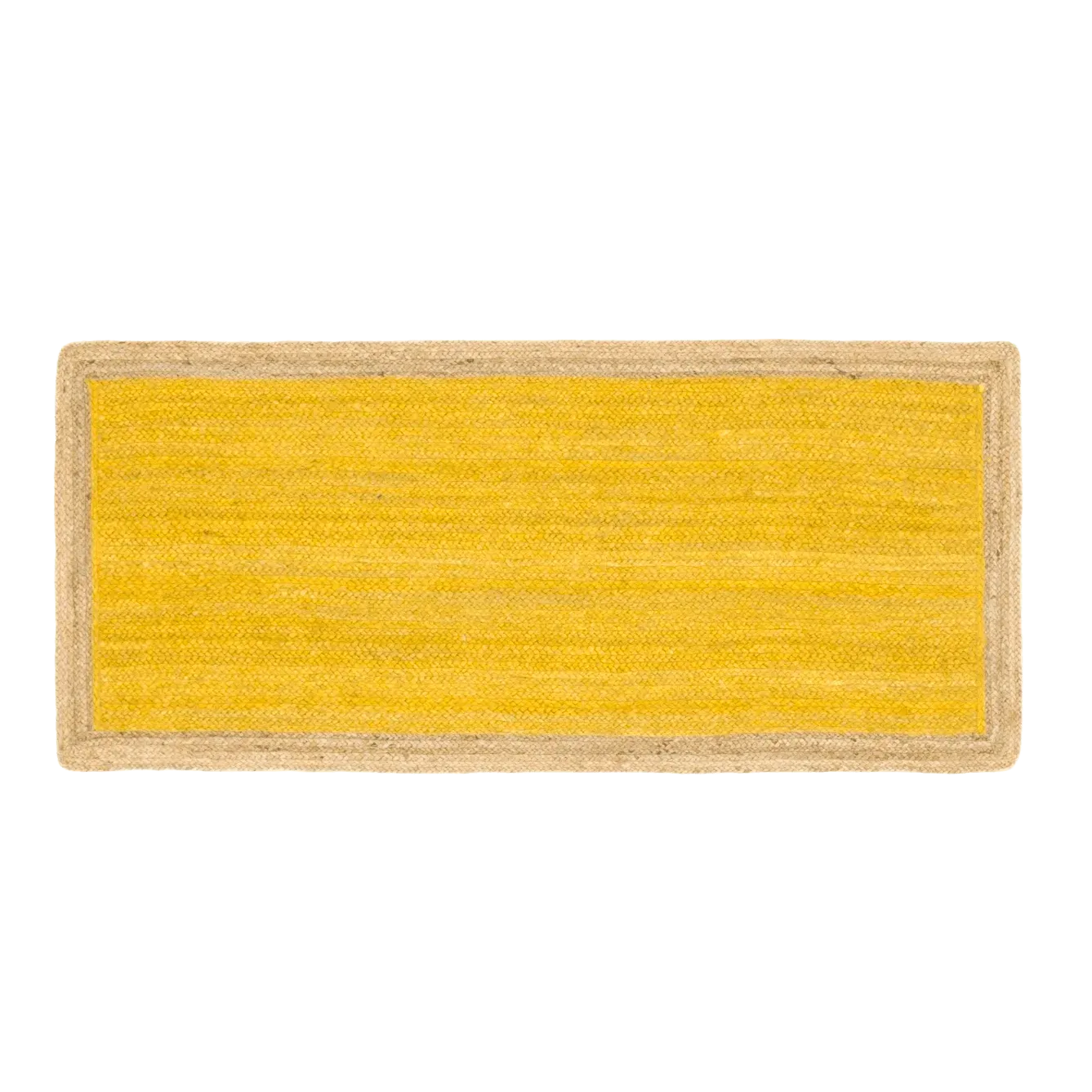 Yellow Rectangular Jute Rug
