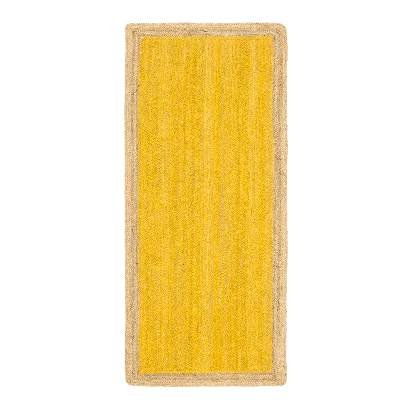 Yellow Rectangular Jute Rug