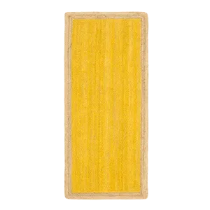Yellow Rectangular Jute Rug