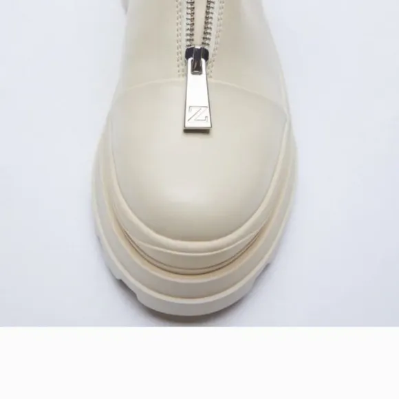 Zara flat ankle boots with zip TRF