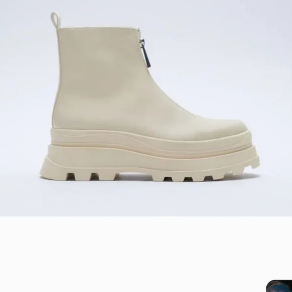 Zara flat ankle boots with zip TRF