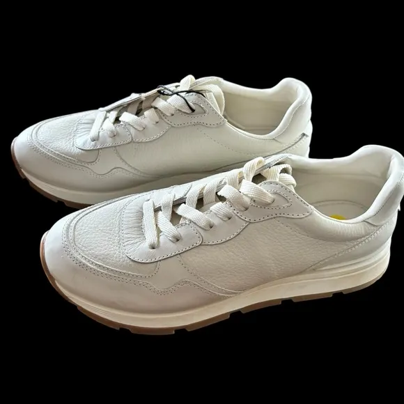 Zara Leather Off-White Sneakers Size 9 NWT
