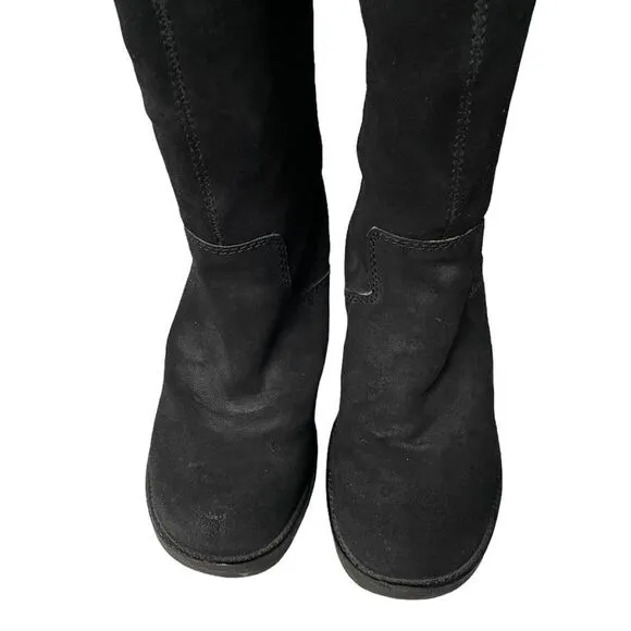 Zodiac Aussie Over the Knee Boots Black Sueded Buckle Heel Round Toe Size 9